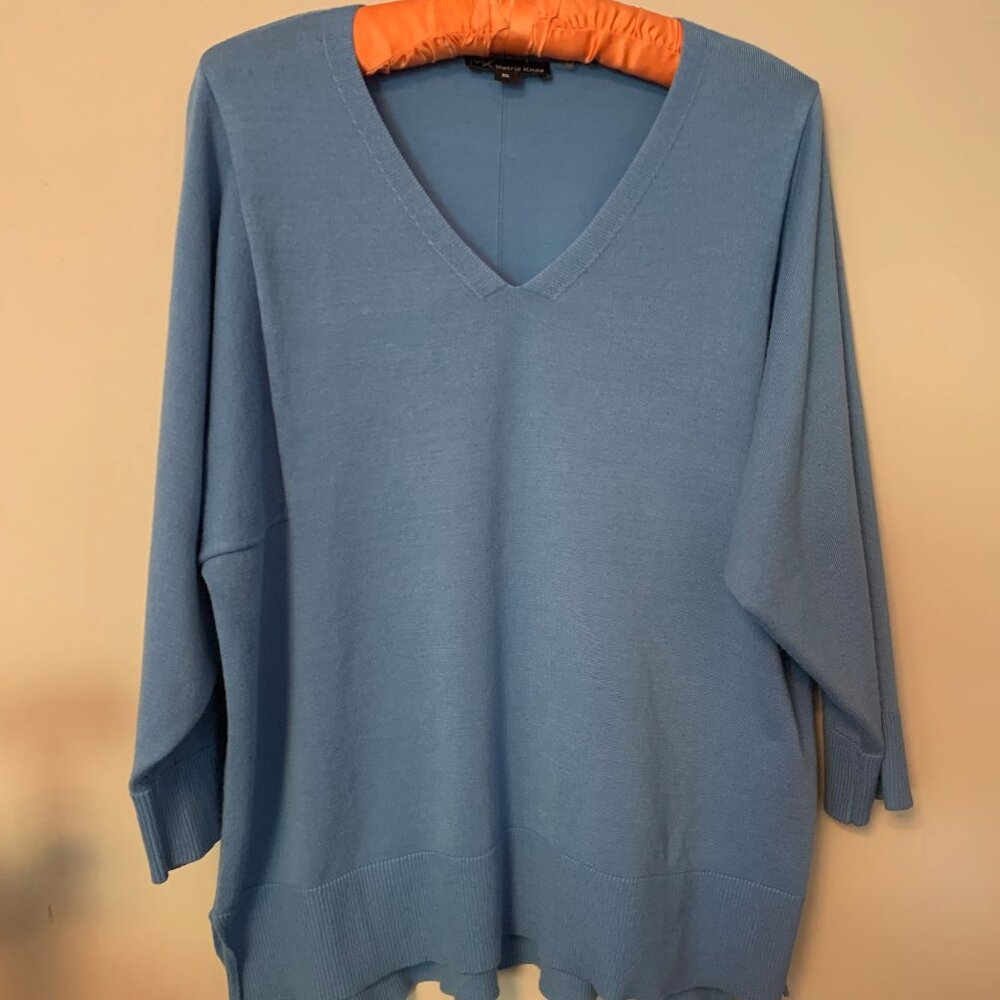 V-neck medium weight sweater
